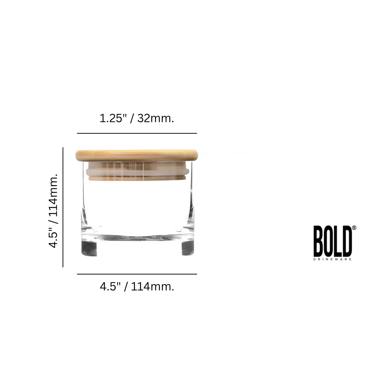 Cayman 6" Bartop Canister w/ Bamboo Top
