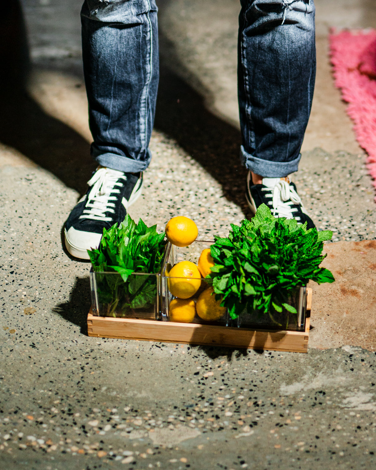 Botanical 4.75" Cube (3 Piece Set) w/ Bamboo Tray 15"
