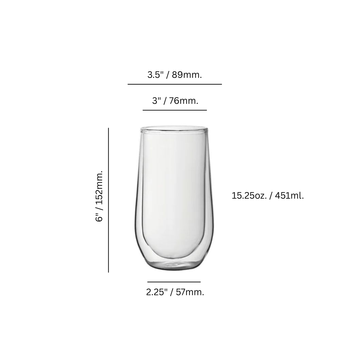 Double Walled 15.25 oz. Hi Ball