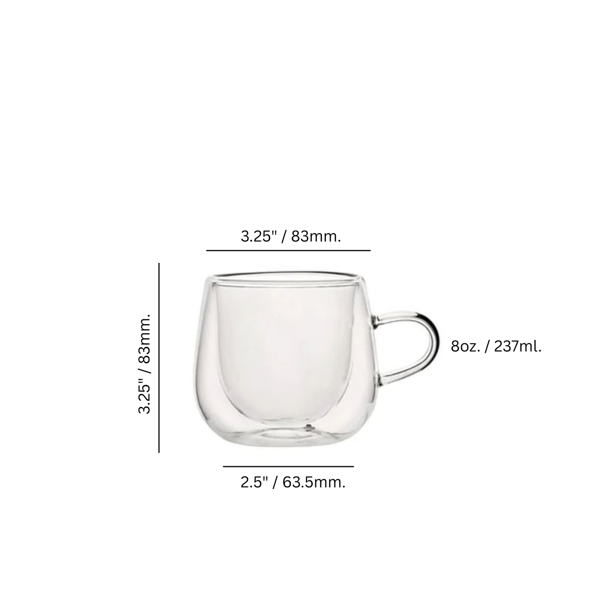 Crema 8 oz. Double Walled Cappuccino