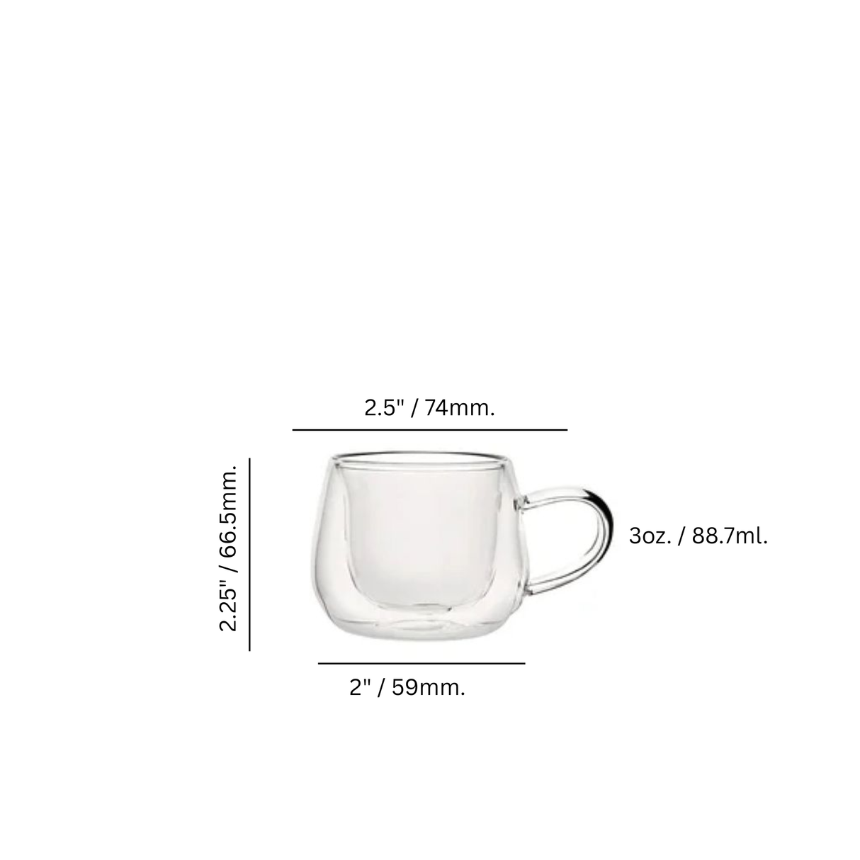 Crema 3 oz. Double Walled Mug