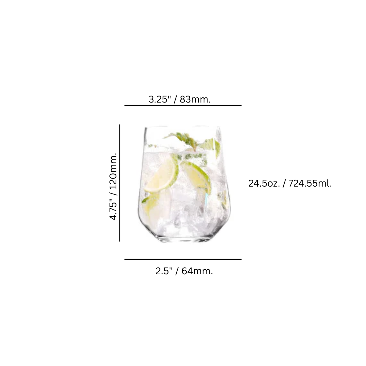 Ariana 24.5 oz. Stemless Gin & Tonic
