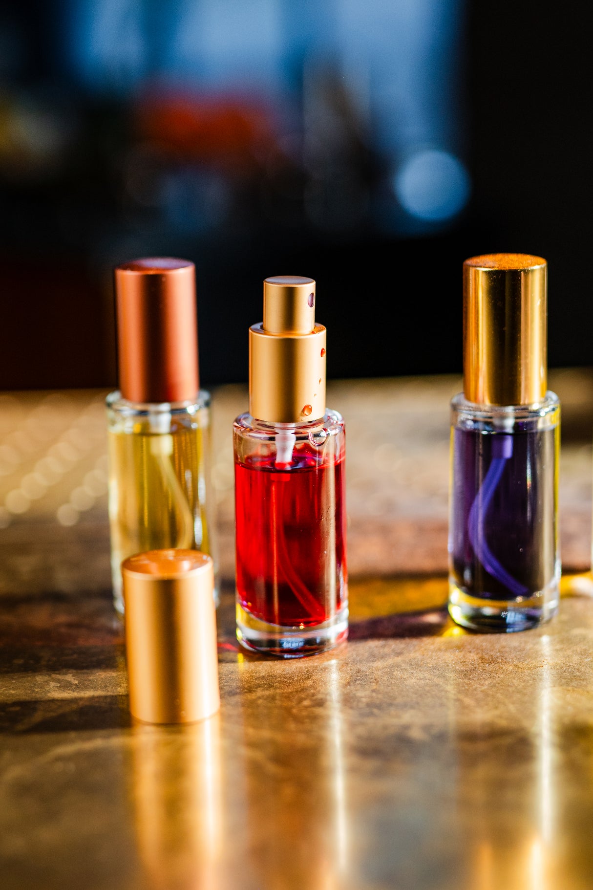 Jinx 1 oz. Round Bottle - Matte Gold Top