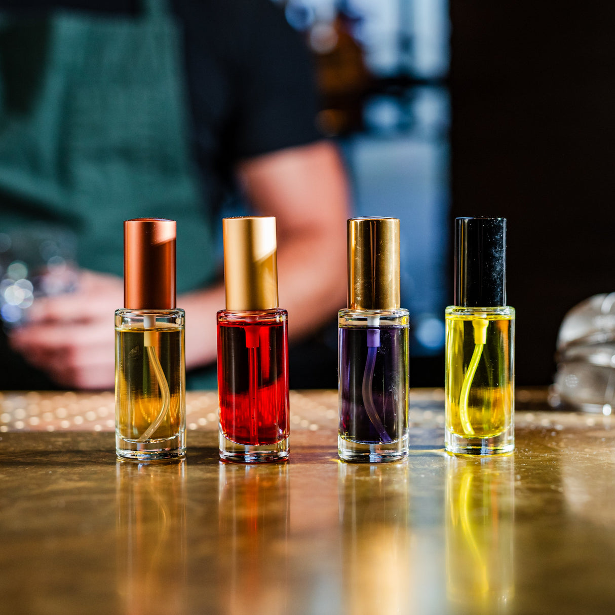 Jinx 1 oz. Round Bottle - Matte Gold Top