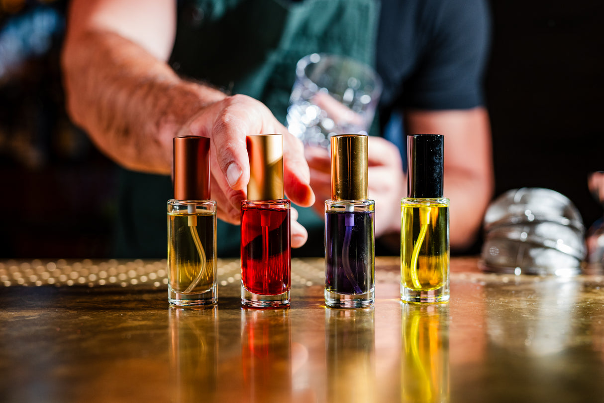 Jinx 1 oz. Round Bottle - Matte Gold Top