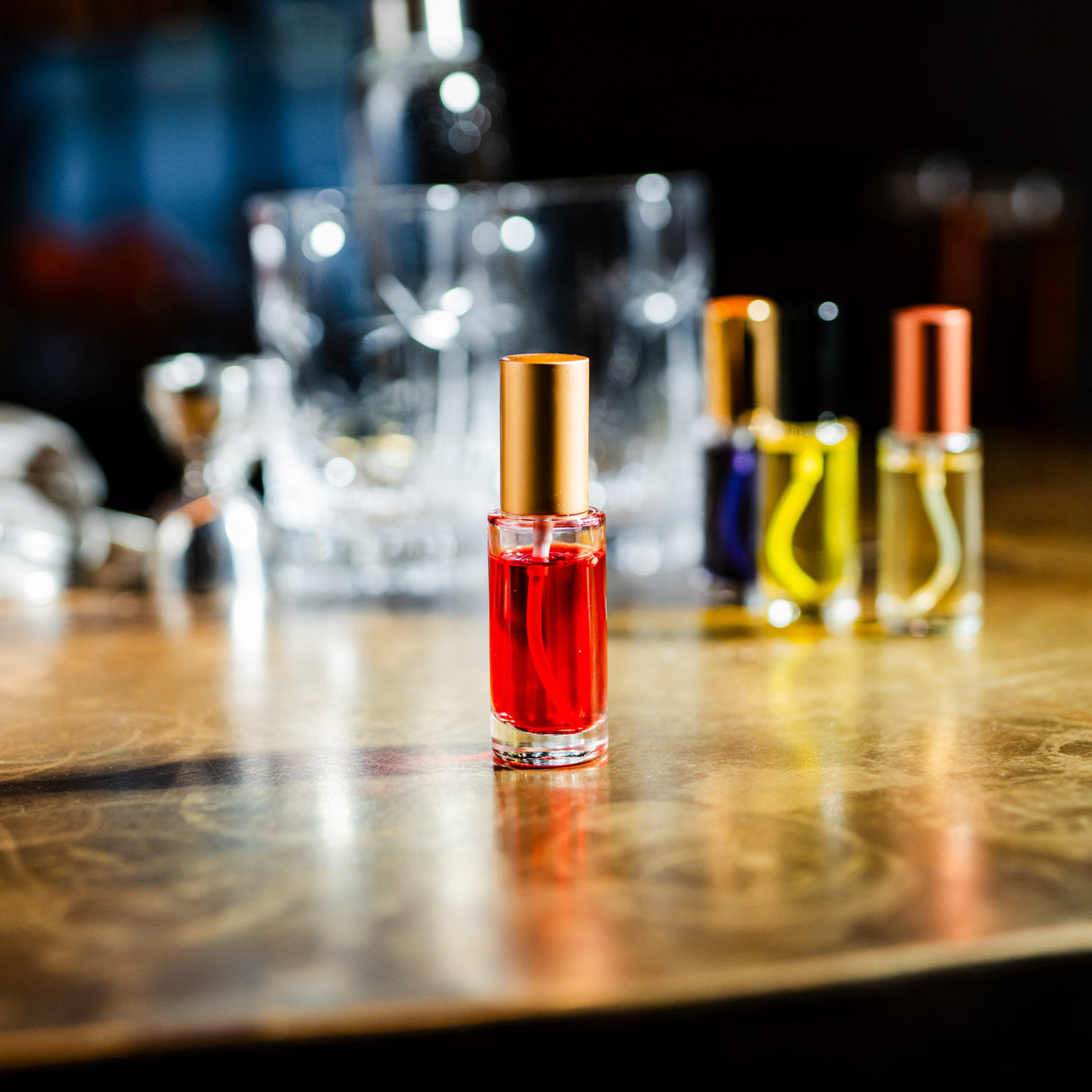 Jinx 1 oz. Round Bottle - Matte Gold Top