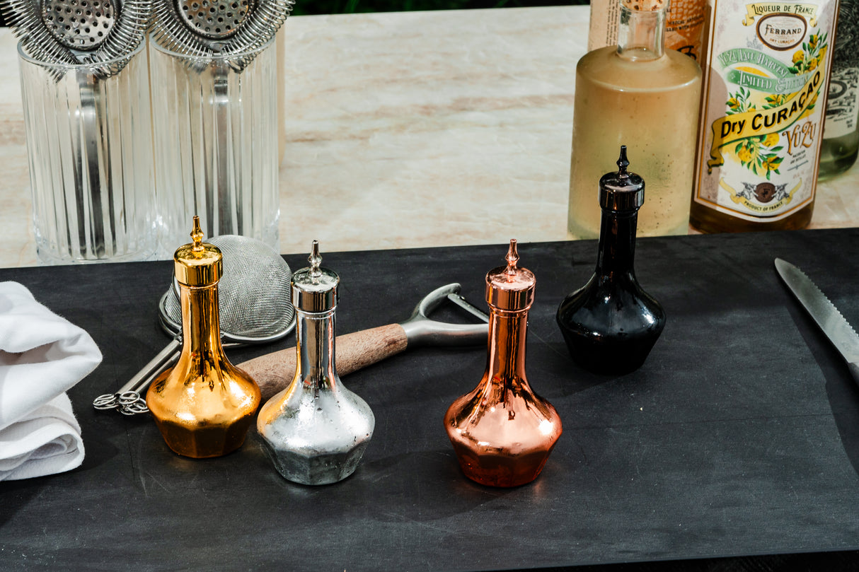 Threaded 2 oz. Chrome Bitters Bottle