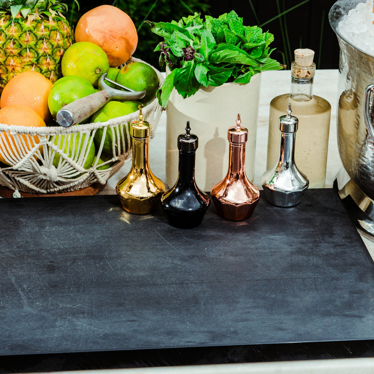 Threaded 2 oz. Chrome Bitters Bottle