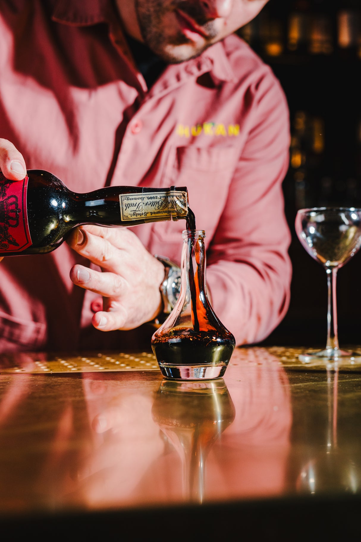 Threaded 3 oz. Heavy Sham Bitters Bottle w/ Chrome Top