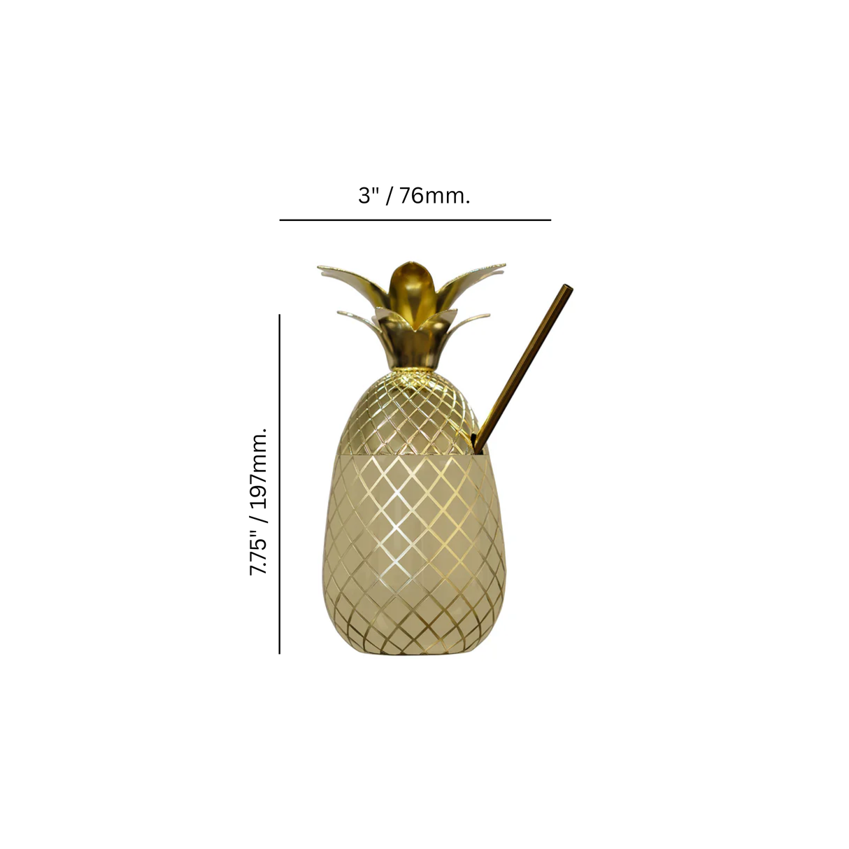 Maui 20 oz. Pineapple & Straw - Gold