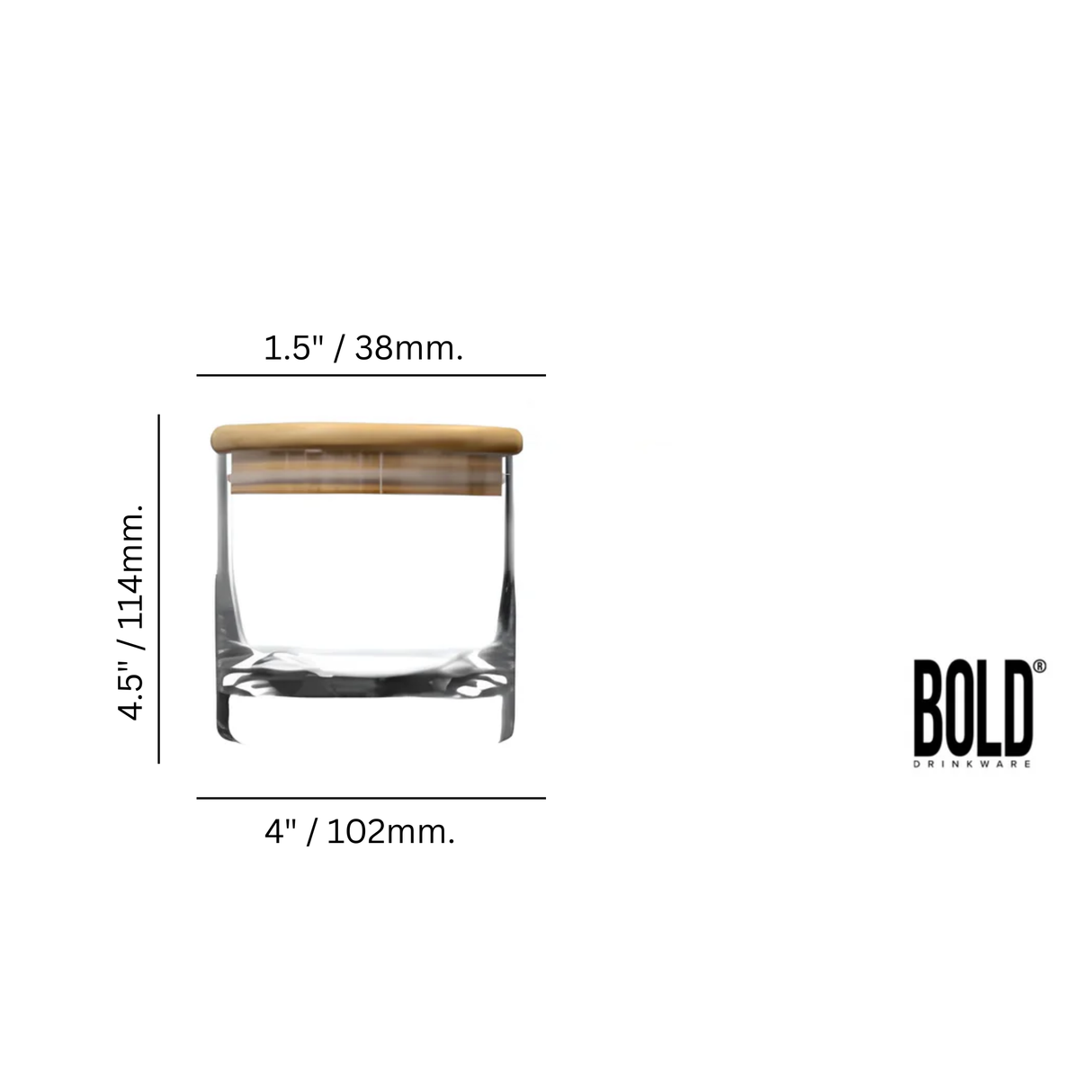 Cayman Mini 6" Bartop Canister w/ Bamboo Top