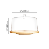 Cloche w/ Rotating Wooden Base 12"