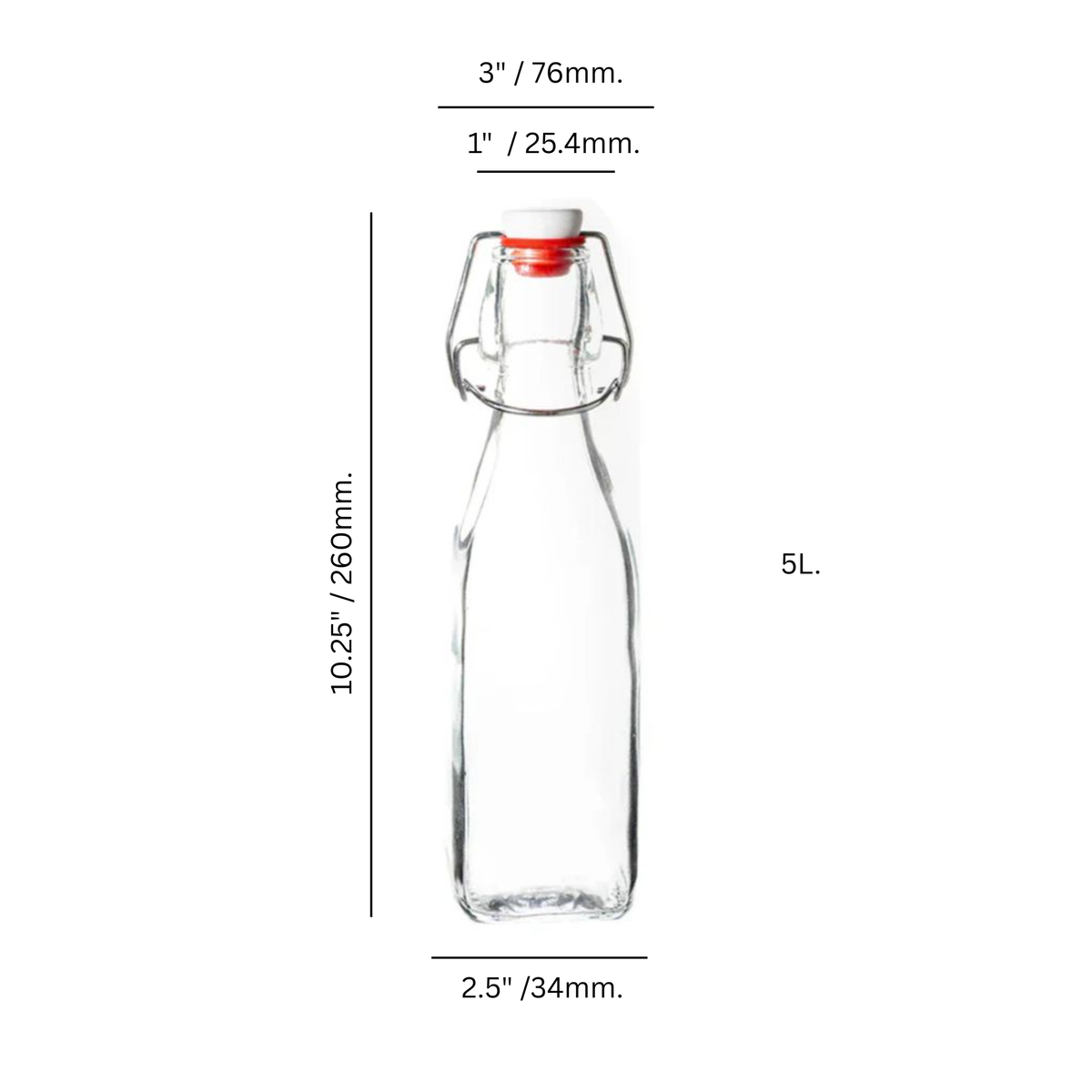 Square 1 L. Swing Bottle
