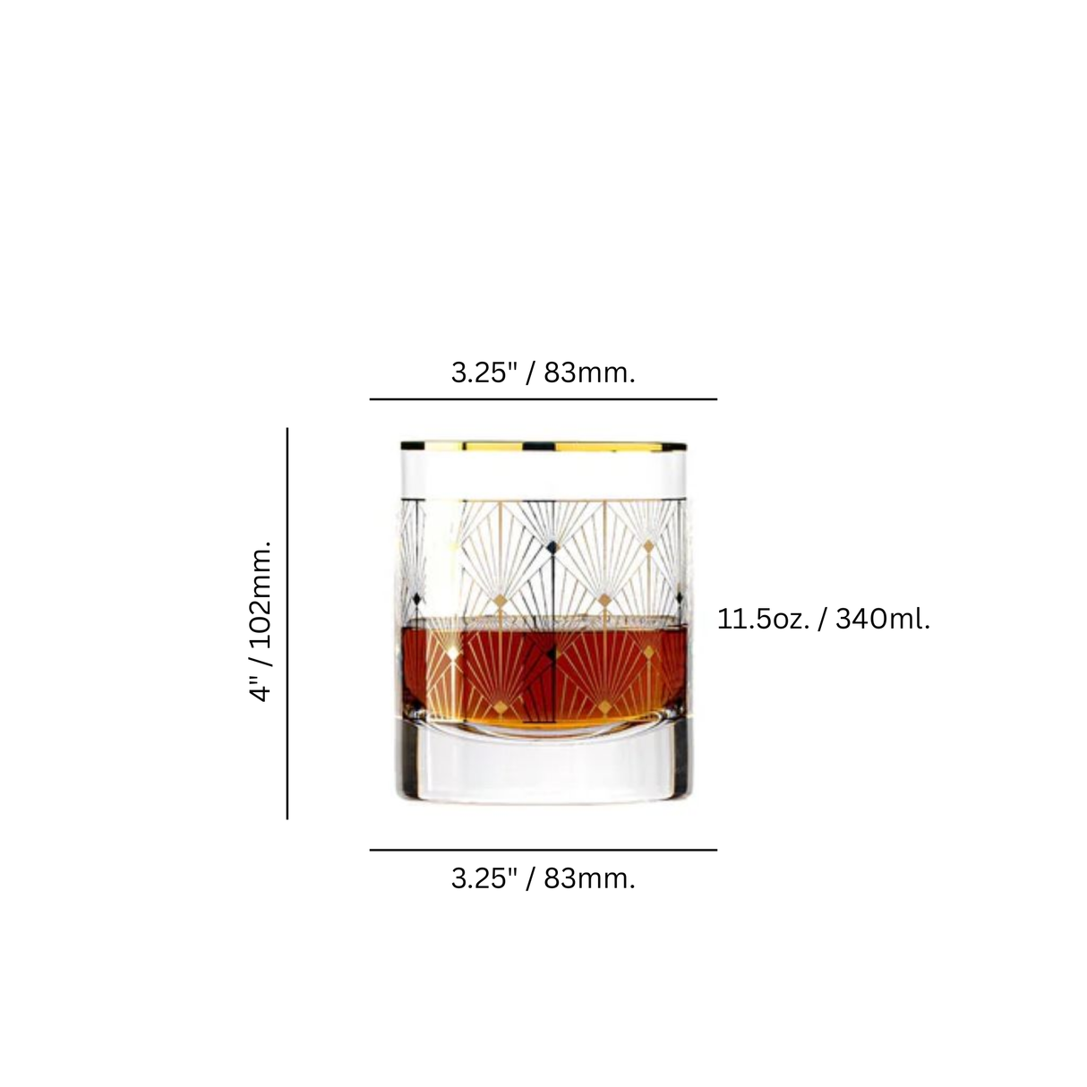 Art Deco Allure 11.5 oz. Gold Tumbler