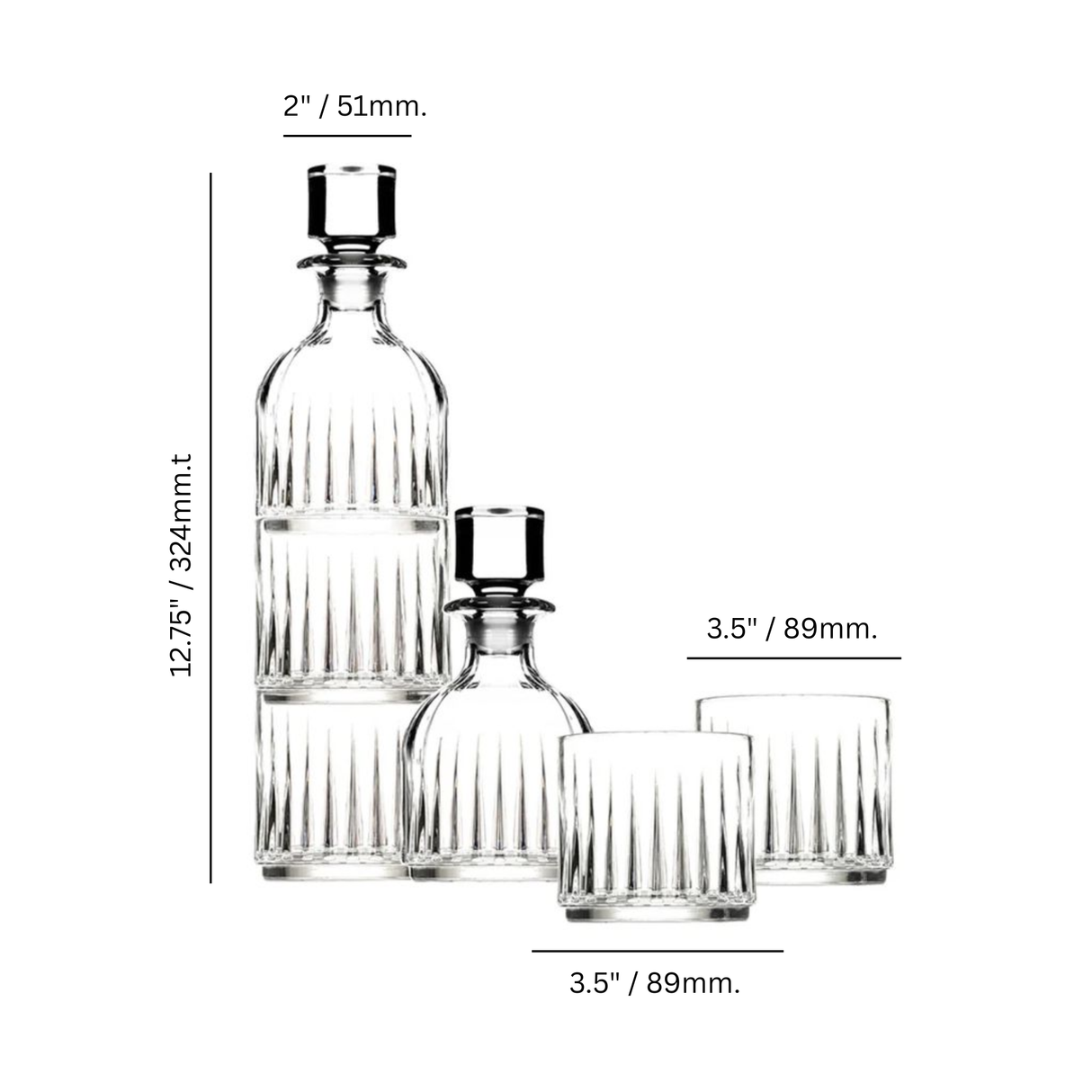 Legend Stack 4pc Decanter & Double Old Fashioned Set