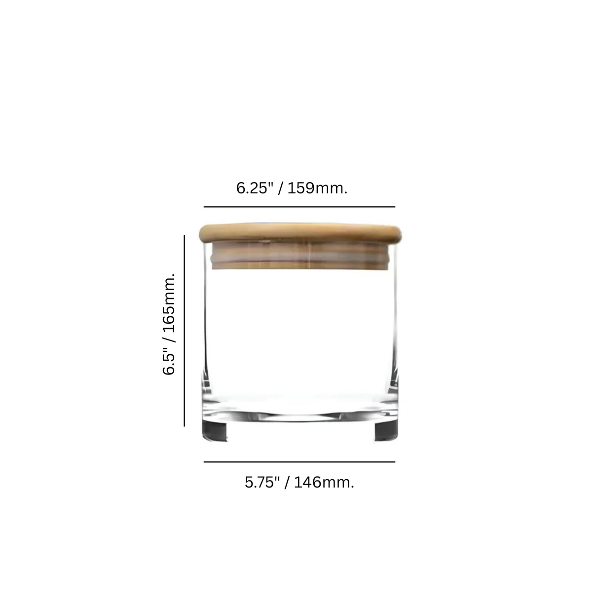 Cayman 8.25" Bartop Canister w/ Bamboo Top