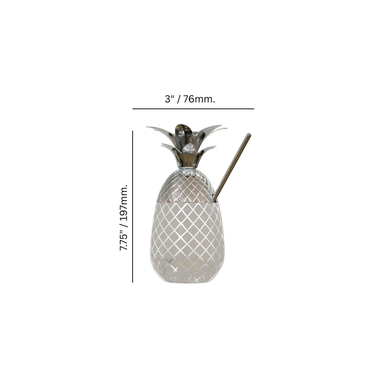 Maui 20 oz. Pineapple & Straw - Silver