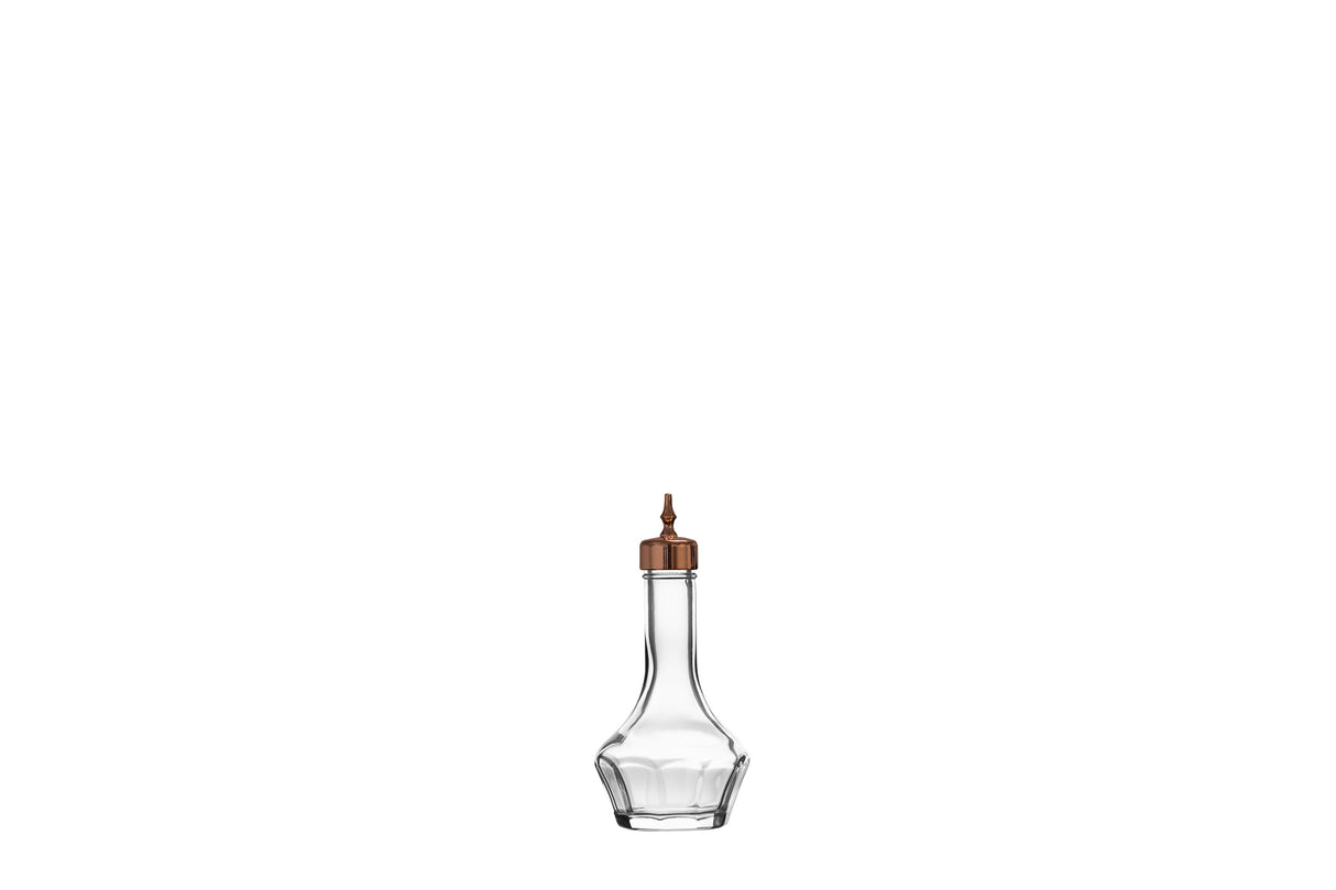 Threaded 2 oz. Clear Bitters Bottle w/ Copper Top